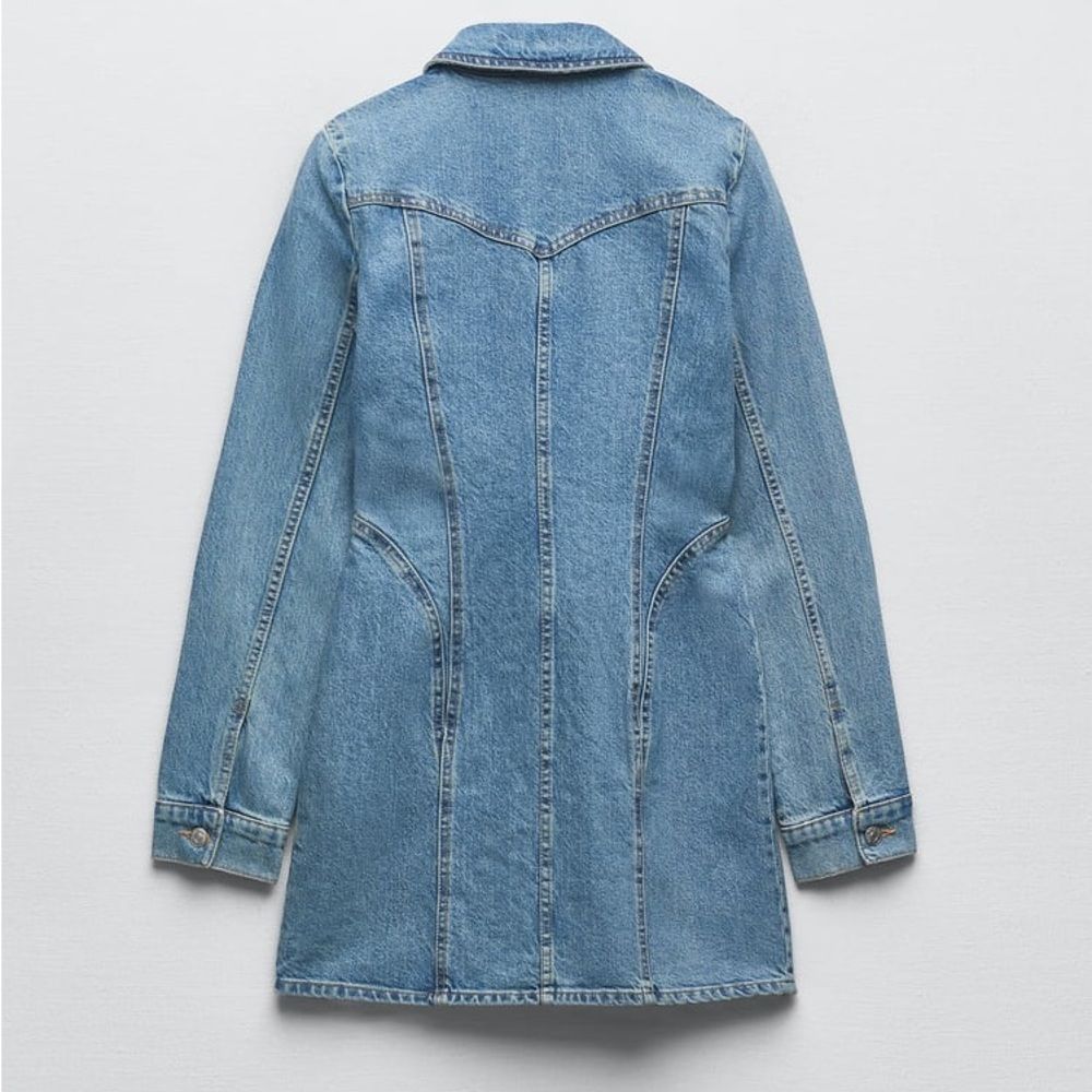 Zara Denim Zip Dress New - Picture 11 of 14